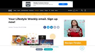 Your Lifestyle Weekly email. Sign up now! - RTE
