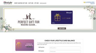 check balance - Lifestyle Gift Card
