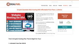 Lifetime Hosting Plan For Just $60 By Droplet | DealFuel