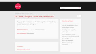 Do I have to sign in to use the Lifetime app? – Lifetime Support