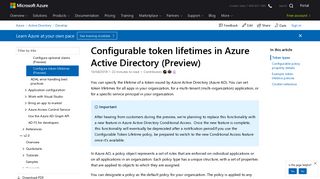 Configurable token lifetimes in Azure Active Directory | Microsoft Docs