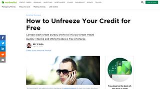 How to Unfreeze Your Credit for Free - NerdWallet