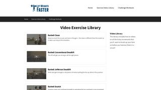 Exercise Video Library - Lift Weights Faster