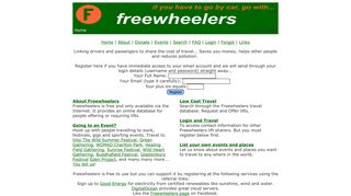 Home at Freewheelers - the Free International Lift Share Website