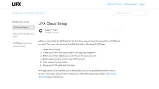 LIFX Cloud Setup – LIFX Help Center - LIFX Support