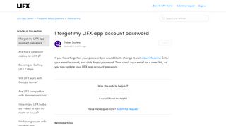 I forgot my LIFX app account password – LIFX Help Center