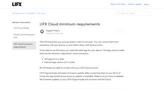 LIFX Cloud minimum requirements – LIFX Help Center - LIFX Support