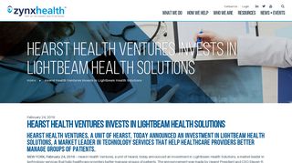 Hearst Health Ventures Invests in Lightbeam Health Solutions - Zynx ...