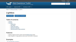 Lightbox - Working examples - Web Experience Toolkit