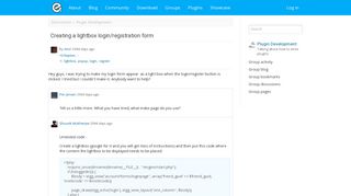Creating a lightbox login/registration form : Elgg.org