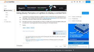 Using jQuery Fancybox or Lightbox to display a contact form ...
