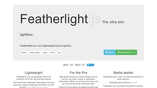 Featherlight – The ultra slim jQuery lightbox.