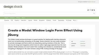 Create a Modal Window Login Form Effect Using jQuery | Design Shack