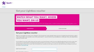 Get your Lightbox voucher - Mobile phones - Spark