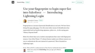 Use your fingerprint to login super fast into Salesforce — Introducing ...