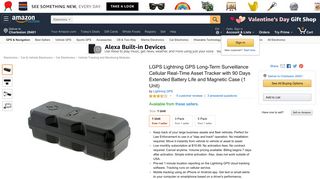 Amazon.com: LGPS Lightning GPS Long-Term Surveillance Cellular ...