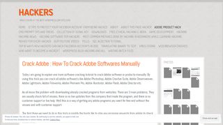 Crack Adobe : How To Crack Adobe Softwares Manually | Hackers
