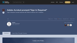 Adobe Acrobat prompts''Sign In Required'' - Experts Exchange