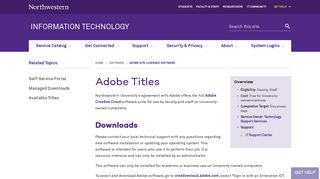 Adobe Titles: Information Technology - Northwestern University