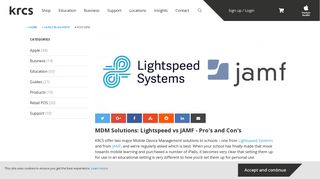 MDM Solutions: Lightspeed vs JAMF - Pro's and Con's - KRCS