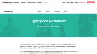 Lightspeed Restaurant Manager 4.9 | Lightspeed POS