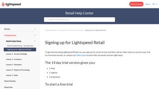 Signing up for Lightspeed Retail – Lightspeed Retail