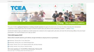 TCEA 2019 Session Sign up - Lightspeed Systems, Inc.