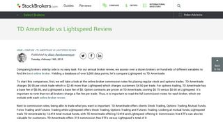 TD Ameritrade vs Lightspeed Trading - StockBrokers.com