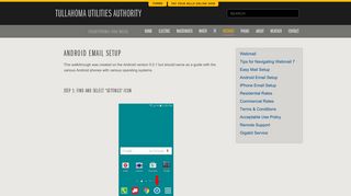 Tullahoma Utilities Authority - Android Email Setup