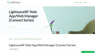 LightwaveRF Web App/Web Manager (Connect Series) – Lightwave