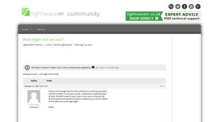 Web login not secure? » LightwaveRF Community