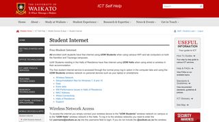 Student Internet - ICT Self Help : University of Waikato