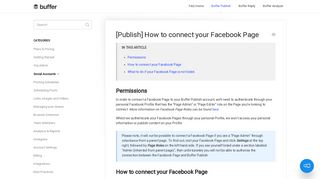 [Publish] How to connect your Facebook Page - Buffer FAQ