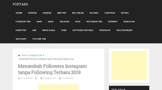 Menambah Followers Instagram tanpa Following Terbaru 2019 - Portabs