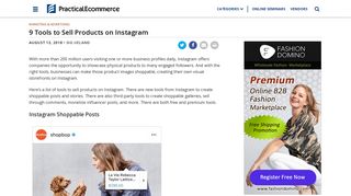 9 Tools to Sell Products on Instagram | Practical Ecommerce