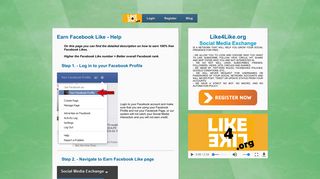 Earn Facebook Like - Help - Like4Like.org