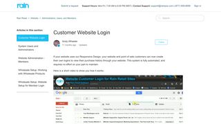 Customer Website Login – Rain Retail
