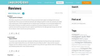 Reviews - Likegrowers