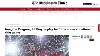 Imagine Dragons, Lil Wayne play halftime show at College Football ...