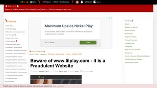 Beware of www.lilplay.com - It is a Fraudulent Website