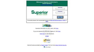 Welcome to Superior Credit Union's Online Banking