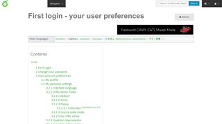 First login - your user preferences - LimeSurvey Manual