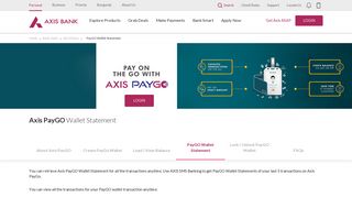 Axis PayGO Wallet Statement- Axis Bank