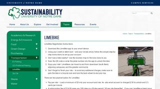 LimeBike // Office of Sustainability // University of Notre Dame