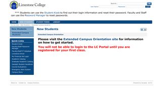 New Students - Extended Campus Students | Portal