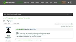 user log-in page - LimeSurvey forums