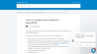 How to configure AsusPadavan - OpenVPN? | LimeVPN Help Center
