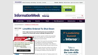 LimeWire Ordered To Shut Down - InformationWeek