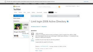 Limit login 2008 Active Directory - Microsoft