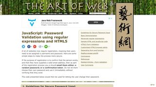 Password Validation using regular expressions and HTML5 ...